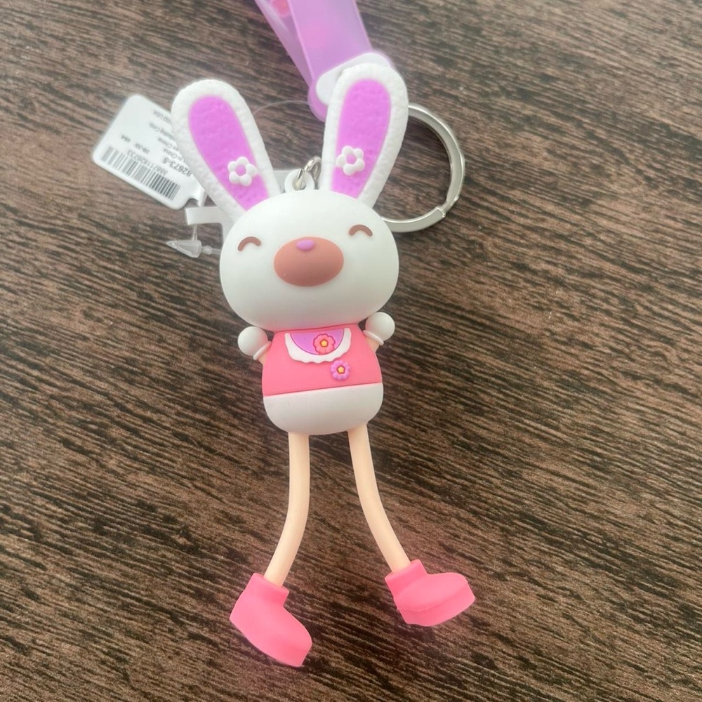 Stretchy Bunny Keychain Bag Charm - Picture 3 of 6